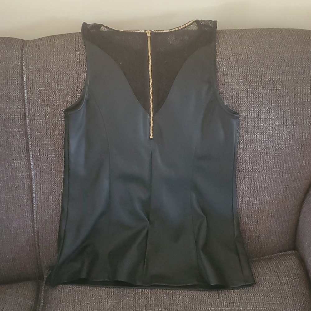 Lace and leather top - Picture 2 of 4